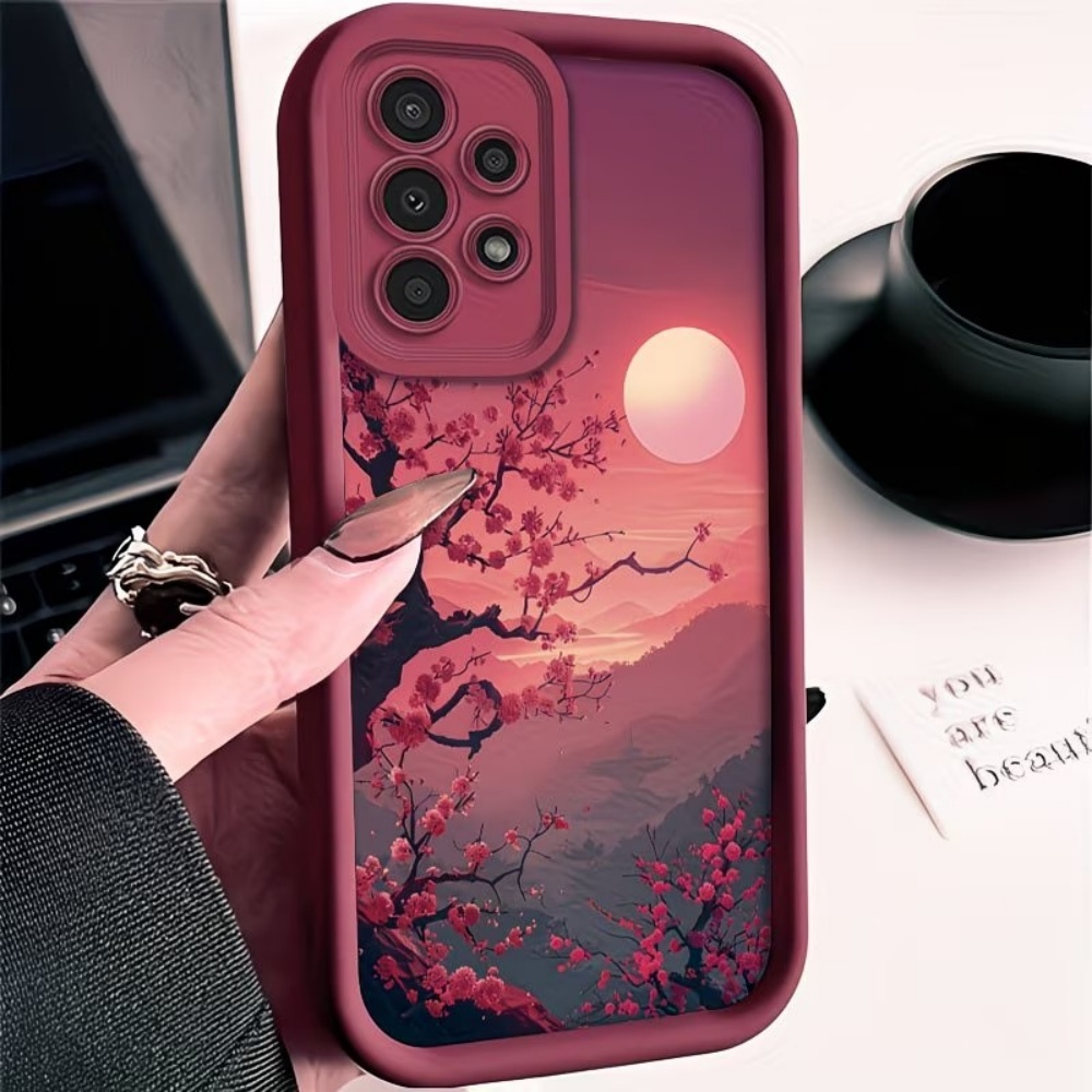 Phone Cases Red - Cover Antiurto Rossa Sunset Mountain Peak