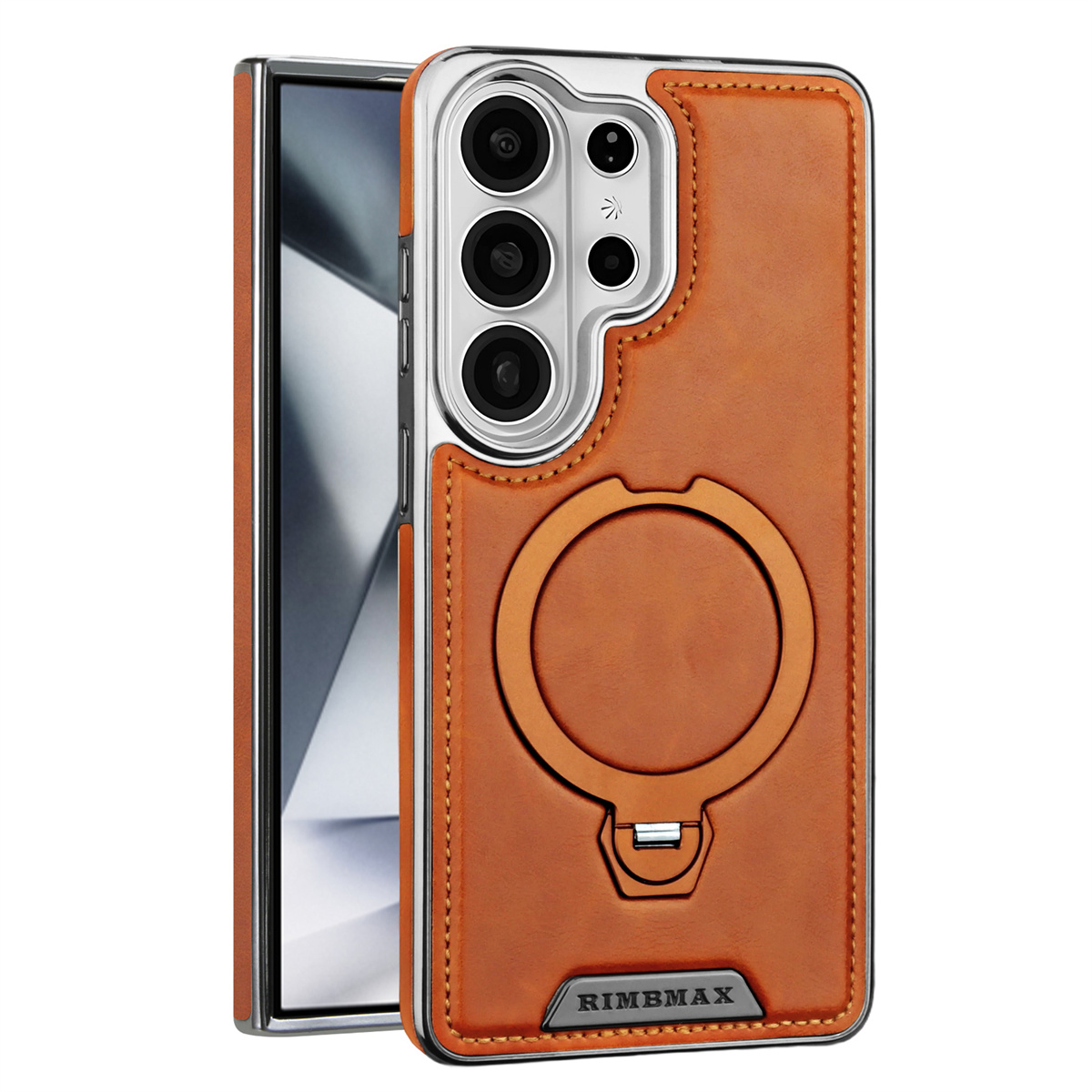 Ring Stand Case - Custodia per telefono in pelle PU