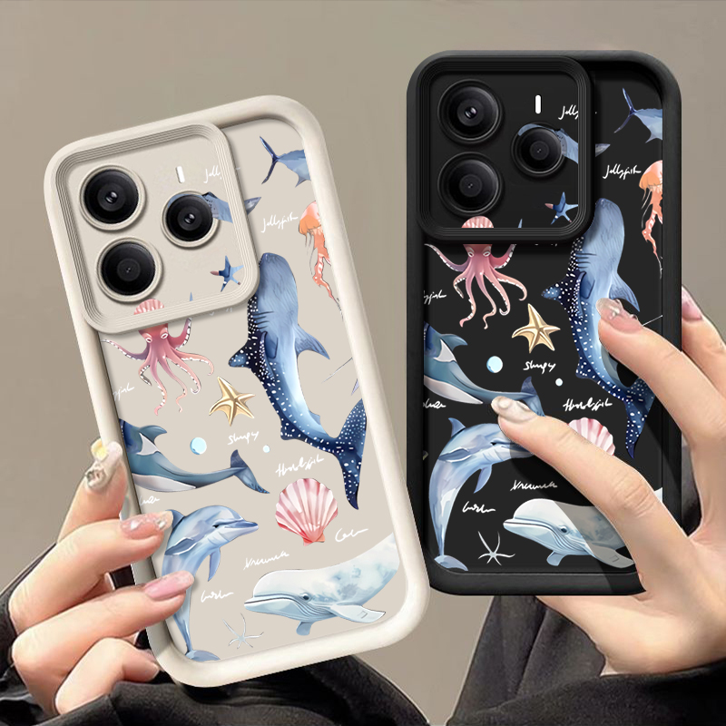 Phone Cases Xiaomi 15 - Custodia Morbida con Motivo a Delfino