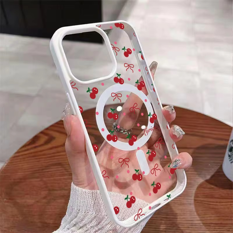 Phone Cases Red - Custodia Magnetica Trasparente Rigida con Stampa