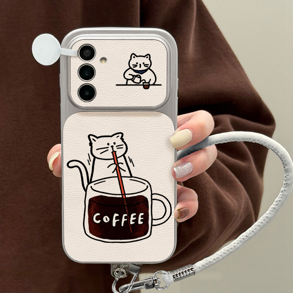Phone Cases Leather - Custodia per telefono con gatto carino