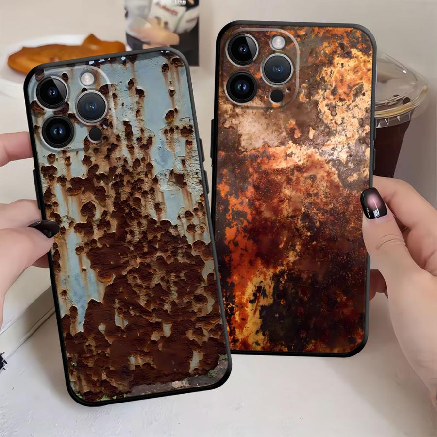 Phone Cases Art - Custodia dal design retrò ruggine per