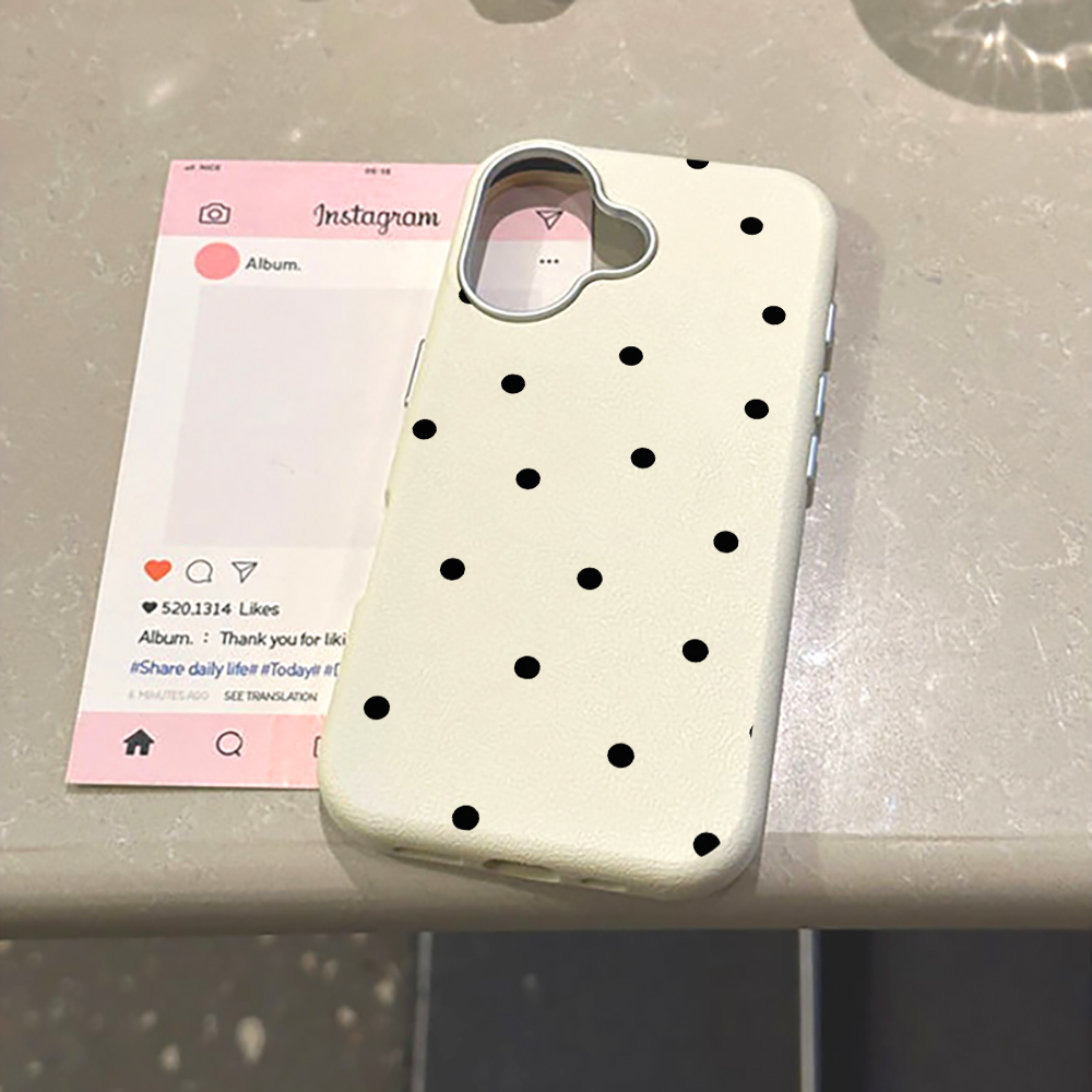 Phone Cases Xiaomi 15 - Cover Morbida Minimalista Nera a Pois