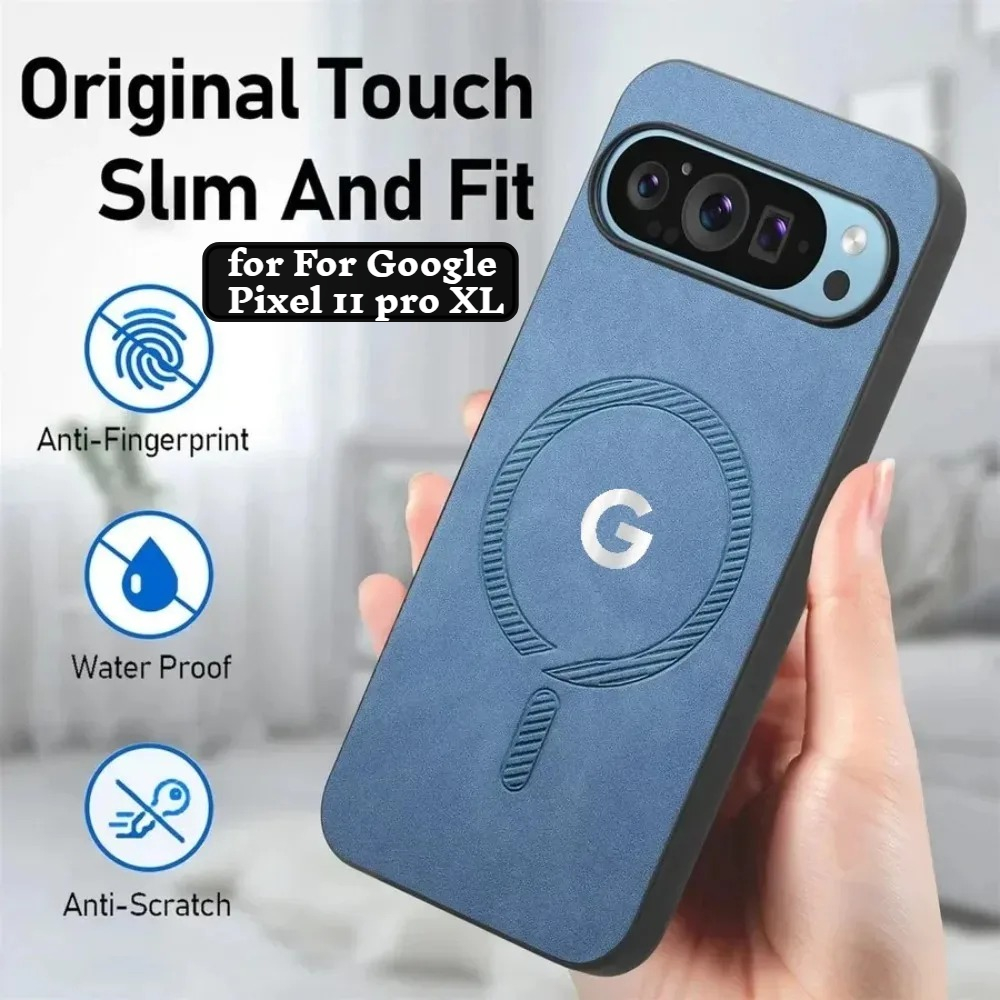 Google Pixel 9 Pro - Custodia Magnetica Premium in Pelle Scamosciata