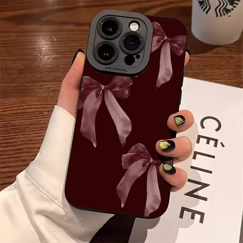 Phone Cases Red - Vino Rosso Bowknot Modello Custodia morbida