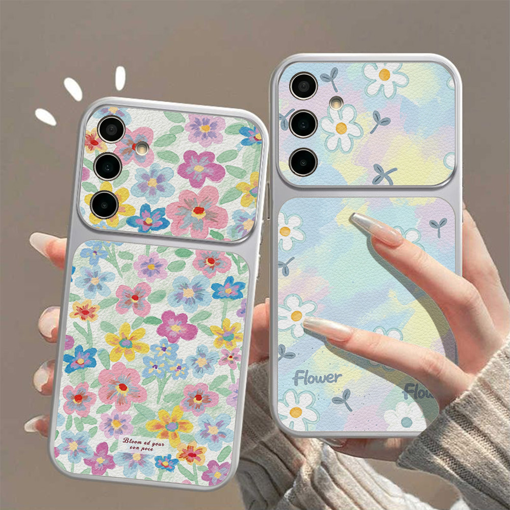 Phone Cases Leather - Custodia per telefono in pelle floreale