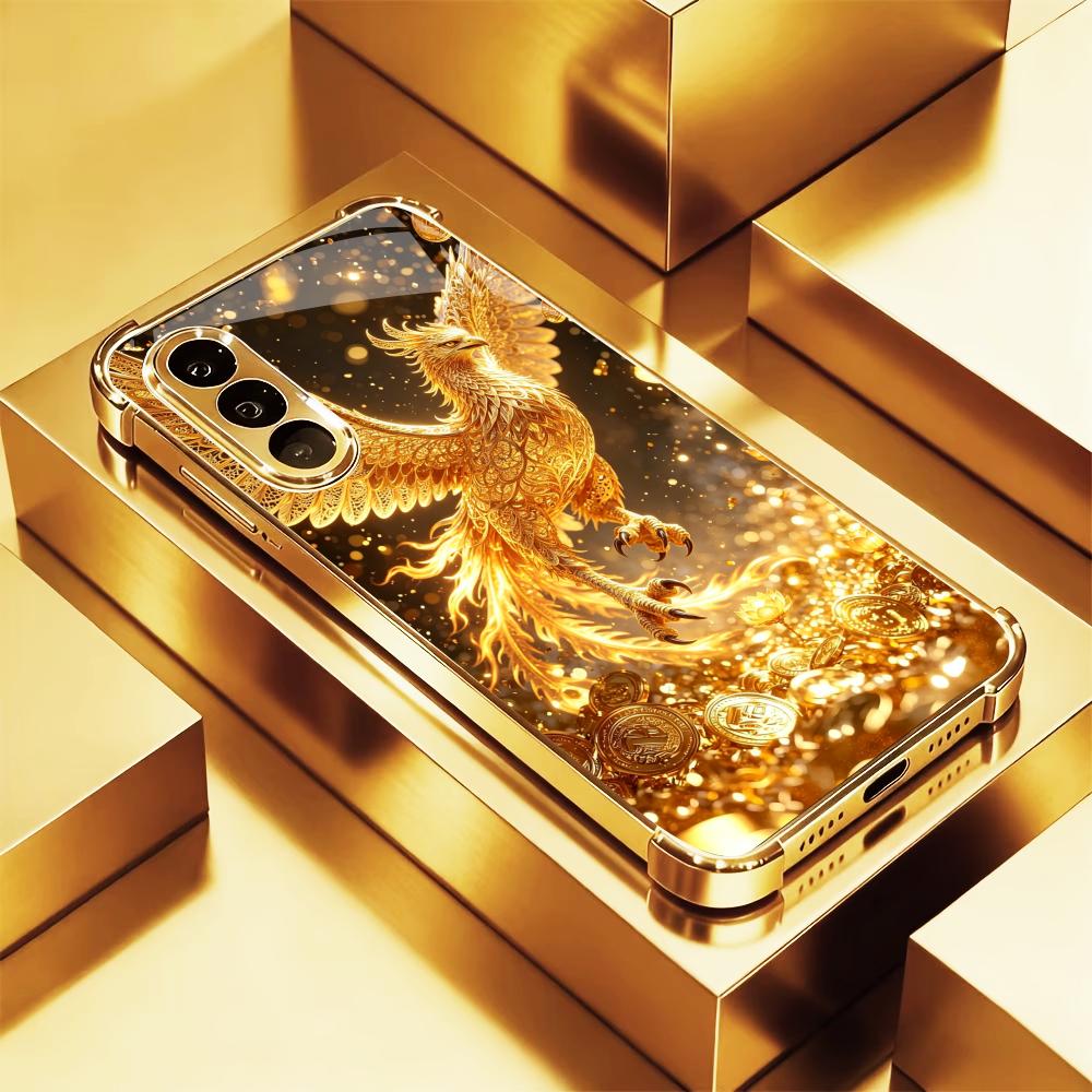 Phone Cases Quad Lock - Custodia per telefono lussuosa Golden Bird