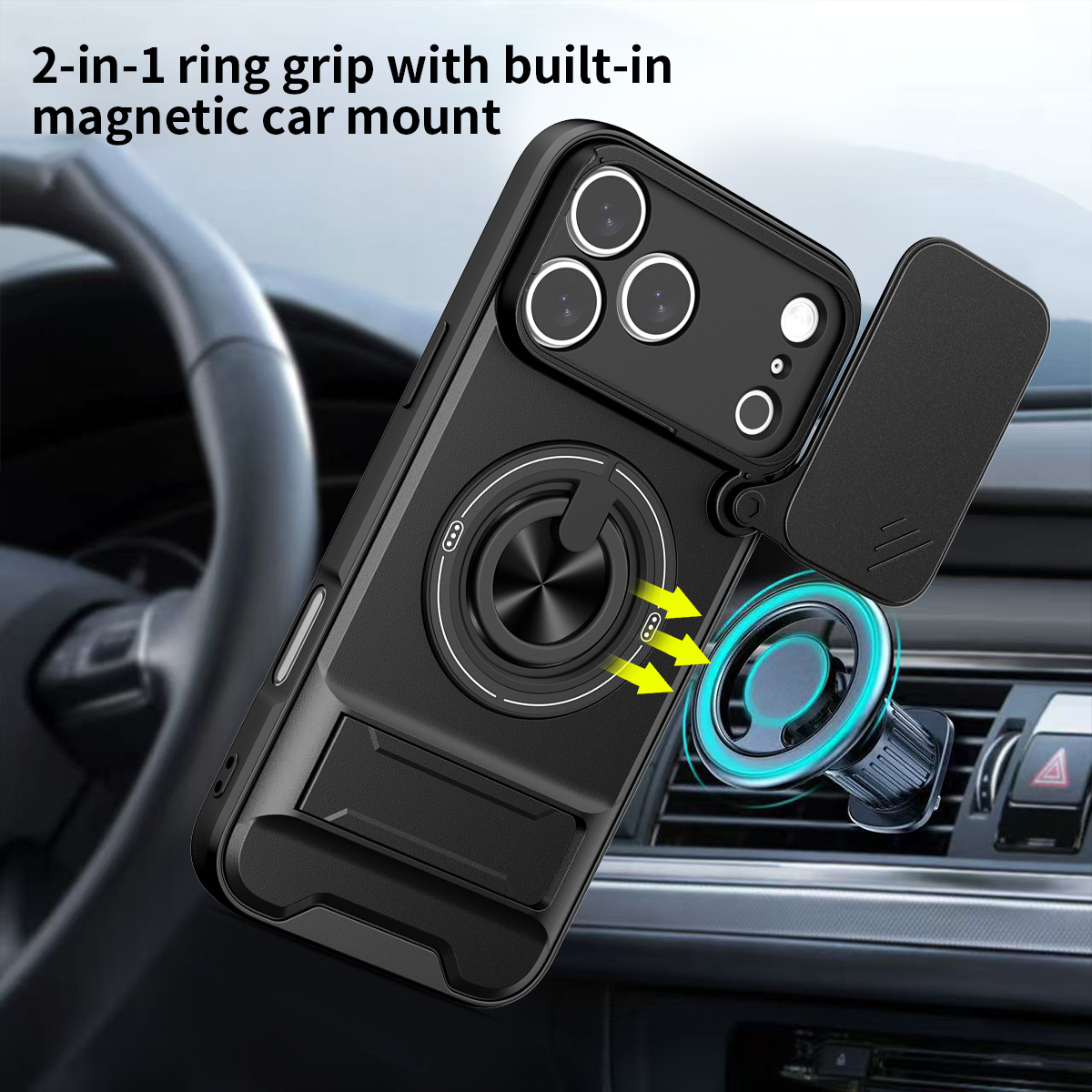 Custodia magnetica per telefon - Ring Stand Case recensione e prezzo